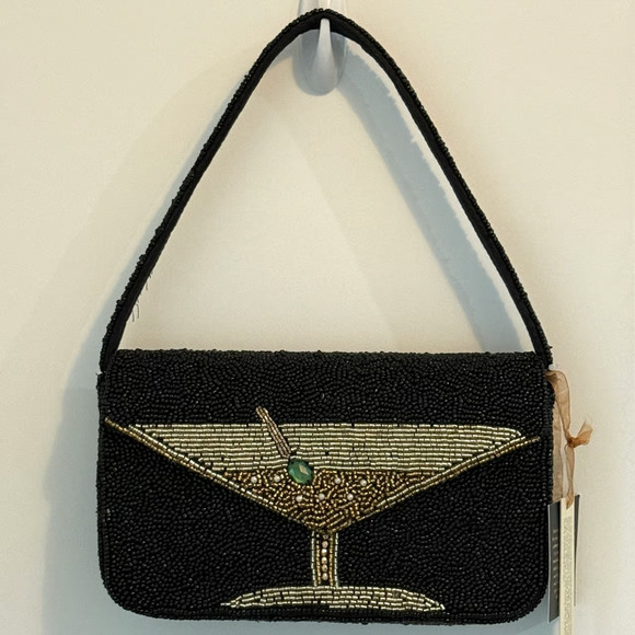 Viral Beaded Dirty Martini Shoulder Bag Purse Made in India NWT - Picture 6 of 9